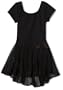 Capezio Girls 7-16 Short Sleeve Nylon Dress,Black,M (8-10)