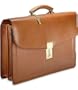 Jack Georges Belting Collection Double Gusset Flap-Tan