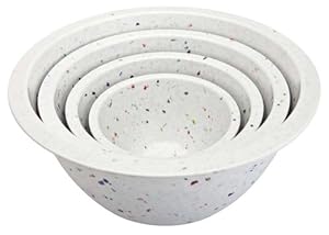 Zak Designs Set of 4 White Confetti Mixing Bowls