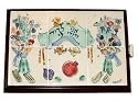 ArtisanStreet's Judaica Challah Board For The Bride And Groom. Bread Board Features Knife & Built In Knife Holder. Decorated With Huppah, Love Birds And Flower Bouquets. Limited Edition
