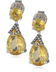 Badgley Mischka Fine Jewelry Champagne Diamonds Light and Dark Citrine Earrings