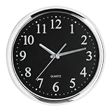 Premier Housewares Wall Clock Chrome Effect, Black