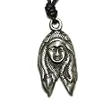 Native American Indian Warrior Pewter Pendant on Adjustable Choker