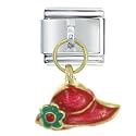 Red Hat With Green Flower Fashion Italian Charms Bracelet Link