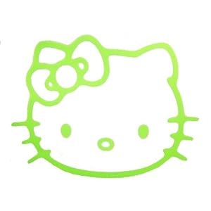 Hello Kitty Face Green Vinyl Car Decal Sticker
