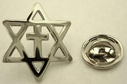 Messianic Star of David Jews for Jesus Christians for Isreal Cross Lapel Pin