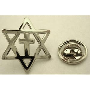 Messianic Star of David Jews for Jesus Christians for Isreal Cross Lapel Pin