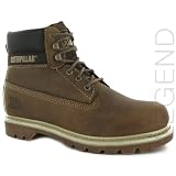 Caterpillar Colorado Dark Beige Leather Hommes Bottes Size 41 EU