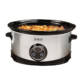 Aroma ASC-636D 6-1 2-Quart Stainless Steel Slow Cooker with Digital Control Panel by Aroma