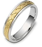 14 Karat Titanium & Yellow Gold 5mm Wedding Band Ring