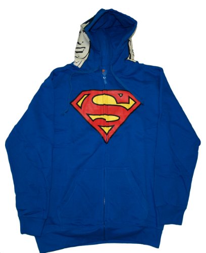  Superman Logo DC Comics Super Hero All View Costume Zip Up Hoodie