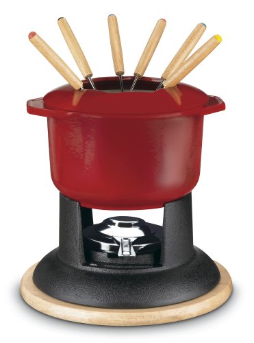 Cuisinart Classic Entertaining Collection 12-Piece Cast Iron Fondue Set-Red