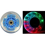 LED SCOOTER WHEELS ABEC9 BEARINGS for RAZOR SCOOTERS 100mm LIGHT UP Blue 2-pack