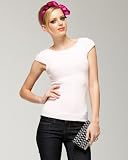 bebe Pointelle Back Knit Top
