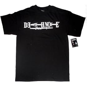 Death Note White Logo Black Mens T-shirt