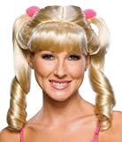 Fun Blonde Pigtails Cheerleader School Girl Costume Wig Adult