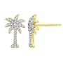 14K Yellow Gold 1/3 ct. Diamond Palm Tree Earrings