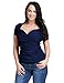 LookbookStore Women Plus Size Sexy Sweetheart Faux Wrap Ruched Top Shirt