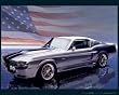 Ford Mustang (GT-500, Silver) Art Poster Print - 16" X 20"