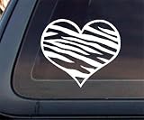 Zebra Print Heart Car Decal / Sticker