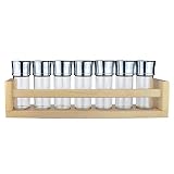 HUJI Birch Wood Spice Rack Book Shelf Set (Set of 2, Birch)