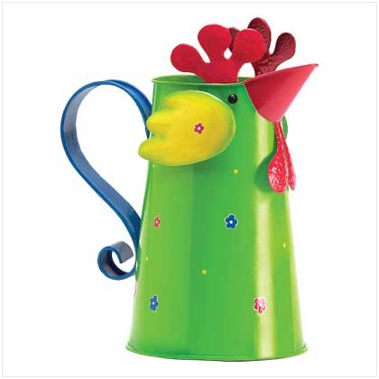 Green Chicken Decorative Metal Pitcher