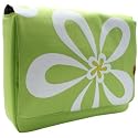 Laptop / Notebook Shoulder Carry Bag / Case Green / Flower