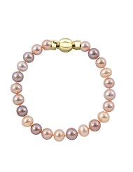 10-11mm 7" Pastel Multicolor Freshwater Pearl Bracelet "A" with 14K Yellow Gold Barrel Clasp in Gift Box