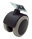 WAKI PCカラーキャスター 55mm プレート取付 黒/灰