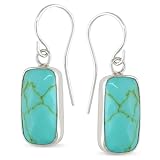 Turquoise Drop Earrings in Silver