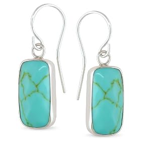 Turquoise Drop Earrings in Silver
