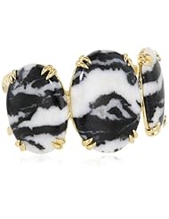 Isharya Zebra Jasper Claw Three Stone Cuff Bracelet