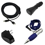 GTMax 25FT USB 2.0 Extension Cable + USB Car / Travel Charger + Pen with Neckstrap Lanyard for Apple iPhone 4 ; HTC Evo 4G ; Samsung Epic 4G , Epic Touch 4G D710 ; Motorola Droid A855 ; Cisco Flip Video Ultra / UltraHD / Mino / MinoHD / SlideHD