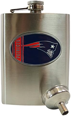 Official National Football League Fan Shop Authentic NFL Stainless Steel 8oz Flask (New England Patriots)