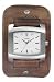Guess 'Roadblock' Gents Brown Leather Cuff Watch With Silver Dial