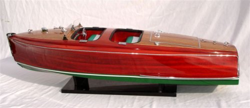 416uv8ypVsL Chris Craft Dual Cockpit Model Replica Speedboat Rc Remote Control Wooden Speed Boat