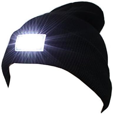 Ambermars Ultra Bright 5 LED Hands Free Unisex Lighted Beanie Power Stocking Cap/hat of Perfect Hands Free Flashlight for Hunting, Camping, Ski, Jogging,auto Repair, Handyman Working