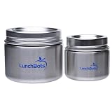 LunchBots Rounds Stainless Steel Leak-Proof Food Container Set, 8-Ounce and 16-Ounce