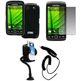 EMPIRE Black Rubberized Hard Case Cover + 360 Degree Rotatable Car Windshie ....