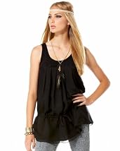 Silk Blouson Tie Top