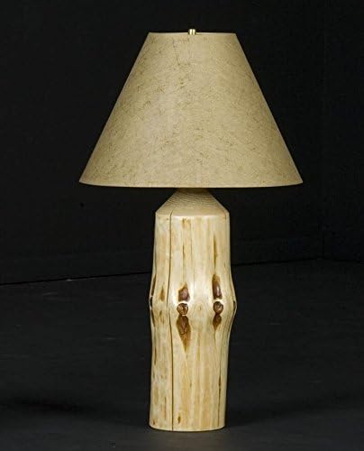 Viking Log Furniture Wilderness Table Lamp with Tan Shade, Clear