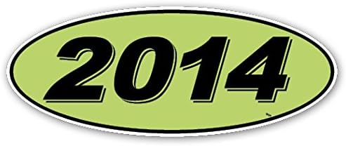 Oval Model Year Window Stickers (Black Numbers on Green) (12 Per Pack) (2014)