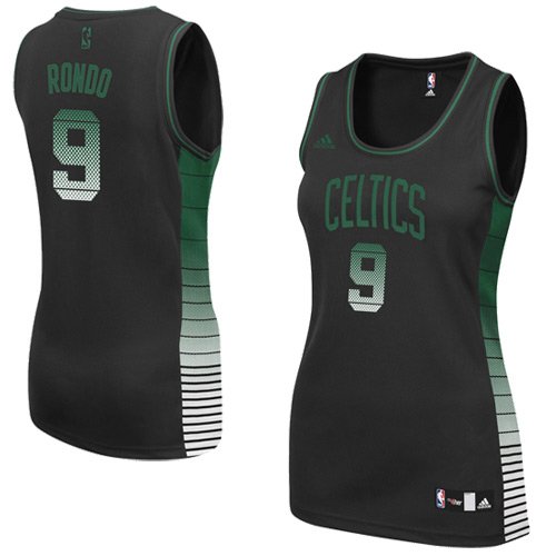 adidas Rajon Rondo Boston Celtics Women's Vibe Swingman Jersey - Black (X-Large)