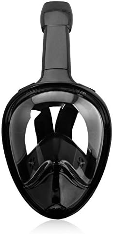 Mcoley 180 Degree Full Face Ocean View Snorkel Diving mask(black)