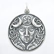 Round Goddess Blessing Pendant in Sterling Silver, #8651