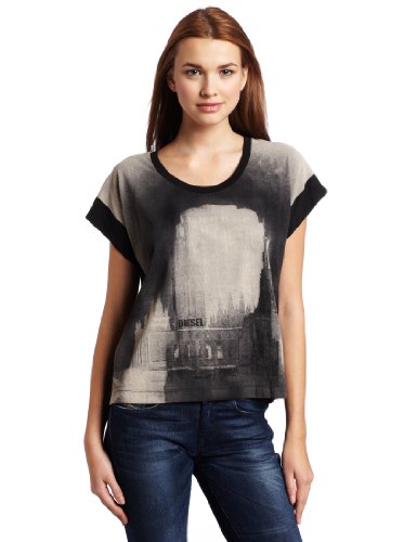 Diesel Women's T-Dona-A T-Shirt, Black, XX-Small