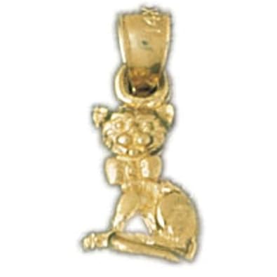 Cheap Girls Jewelry Dazzlers Solid 14k Gold 3 Dimensional Cat Charm Pendant Available in three colors from jewelsberry (weights: 1.5 grams only) For Sale
