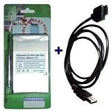 Internal Li-Polymer Rechargeable PDA Battery for iPaq 3100 , 3130 , 3135 , 3150 , 3600 , 3630 , 3640 , 3660 , 3635 , 3650 , 3670 , 3700 , 3730 , 3760 , 3765 PDAs + USB HOT SYNC & CHARGE Cable for HP iPaq 3100 / 3600 / 3700 Series PDA