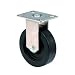 E.R. Wagner Plate Caster, Rigid, Polyolefin Wheel, Delrin Bearing, 375 lbs Capacity, 4" Wheel Dia, 1-3/8" Wheel Width, 5-3/8" Mount Height
