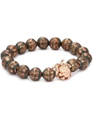 Borgioni Medusa Inlaid Turquoise and Brass Beaded Bracelet